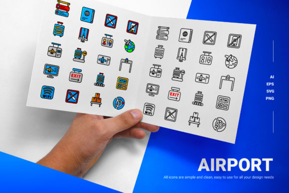 Airport Icons for Modern Design Projects