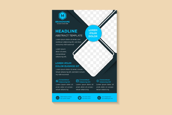 Business Dark Blue Flyer Vertical