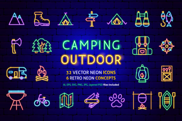 Camping Outdoor Neon: Strategic Design for Impactful Visual Communication