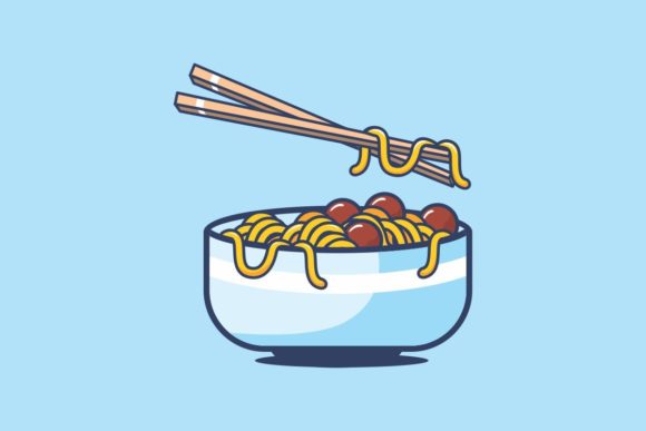 Cute Noodle in Bowl – A Versatile Illustration Set for Every Project