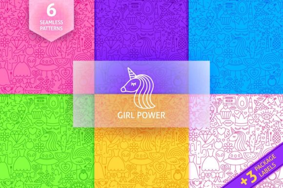 Empowering Designs with Girl Power Line Tile Patterns