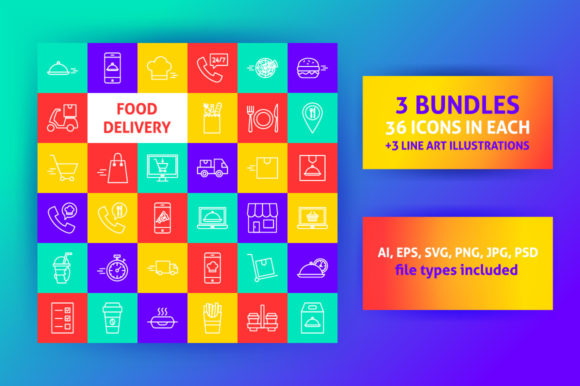How Food Delivery Line Art Icons Can Elevate Your Visual Projects