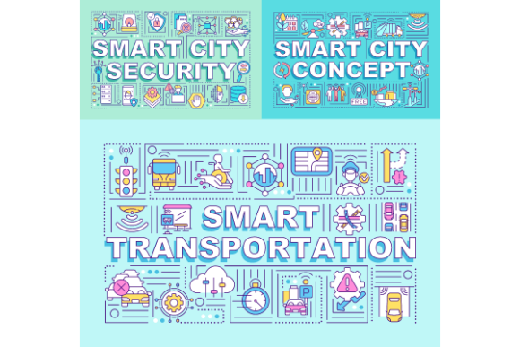 Smart City Word Concepts Banners Bundle – A Design Resource for Modern Urban Communication